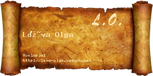 Léva Olga névjegykártya
